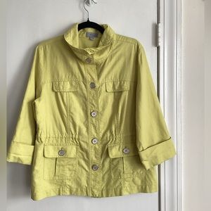 Amber Sun Collection yellow linen jacket size L